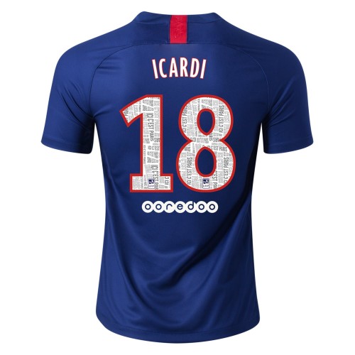 Camisolas de futebol Paris Saint-Germain ICARDI 18 Equipamento Principal 2019/20 Manga Curta Camisolas de futebol Paris Saint-Germain ICARDI 18 Equipamento Principal 2019/20 Manga Curta